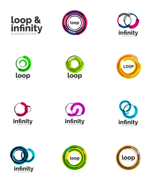 Set of infinity and loop business logos — Stock Vector