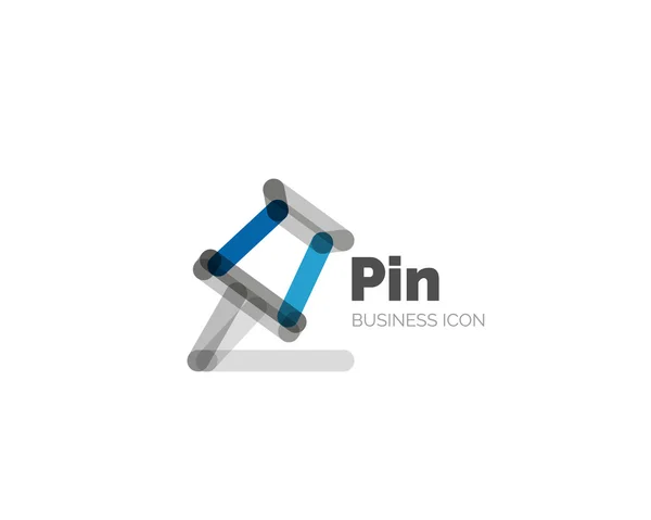 Lijn minimaal ontwerp logo pin — Stockvector