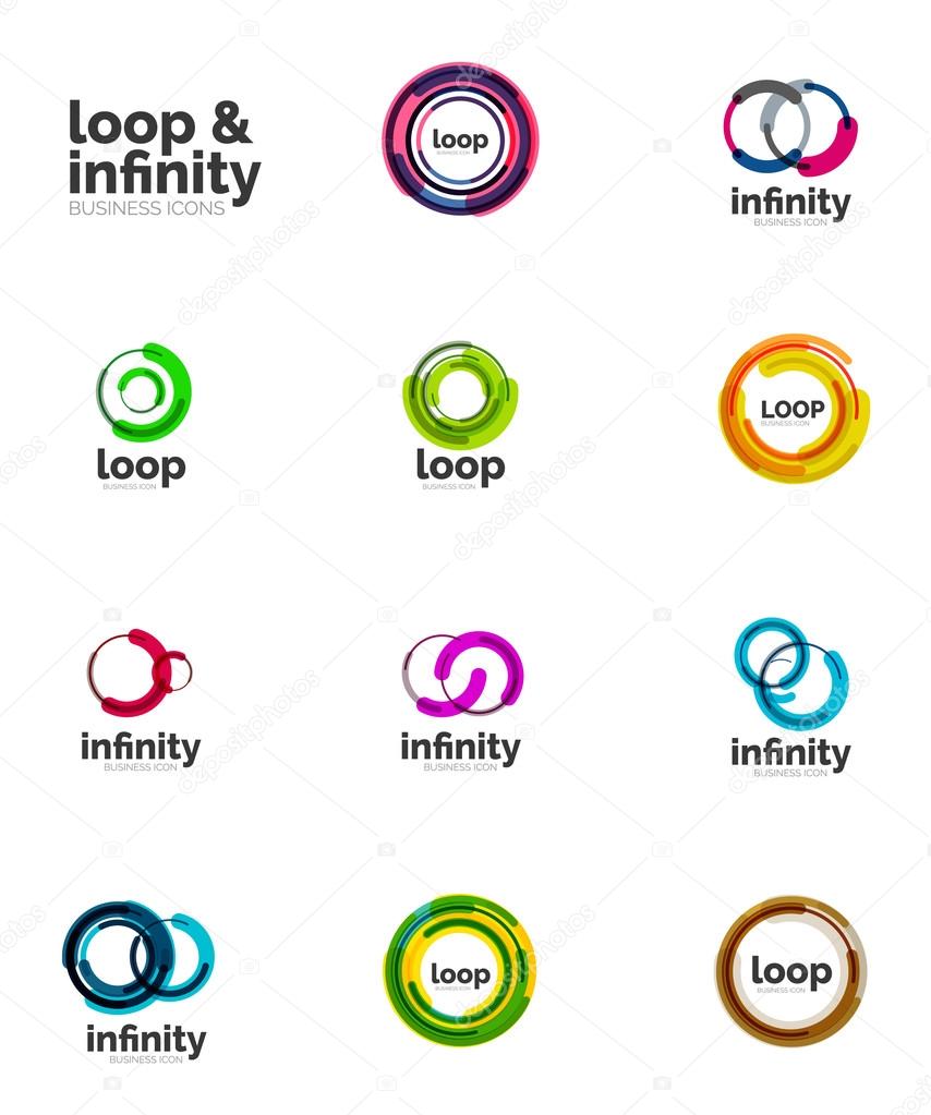 Set of infinity and loop business logos