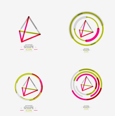 Piramit şekli çizgili Tema