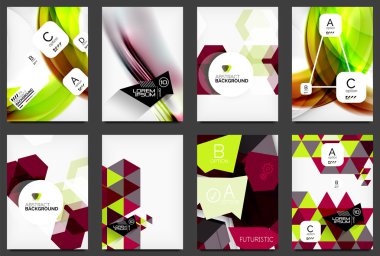 Modern flyers, broşürler kümesi