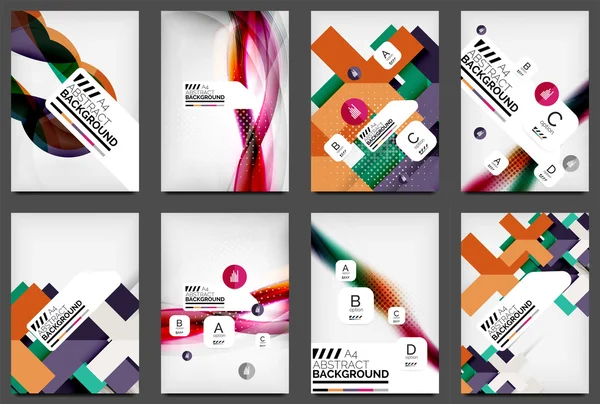Conjunto de plantillas de folleto, diseños web de negocios — Archivo Imágenes Vectoriales