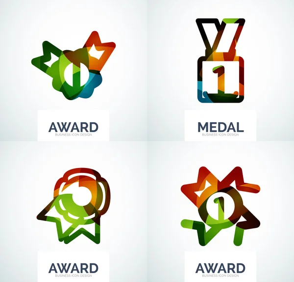 Colorful award business logo set — Stock Vector
