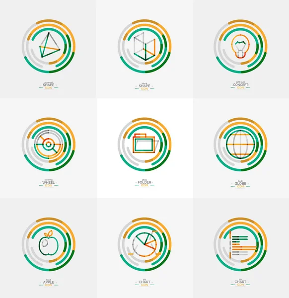 Minimal thin line design web icon set — Stock Vector