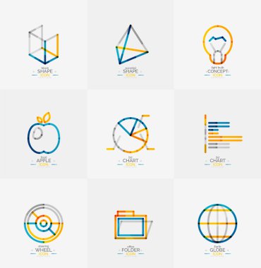 En az ince çizgi tasarım web Icon set