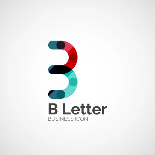 B letter logo, minimal line design — Stock Vector