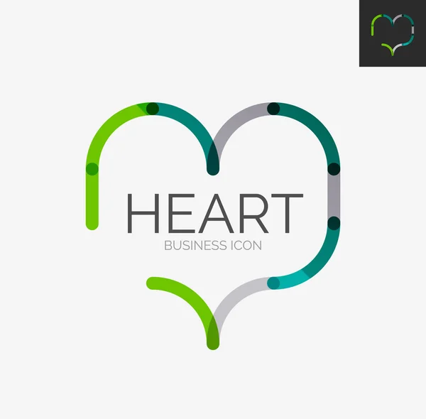 Minimale lijn ontwerp logo, hart pictogram — Stockvector