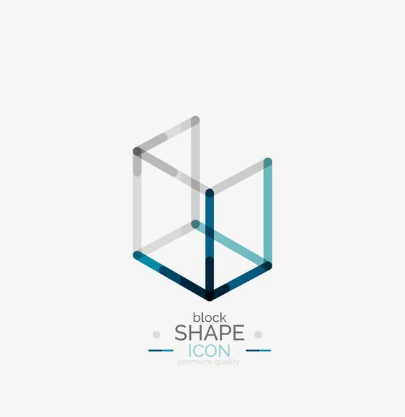 Minimale Linie Design Logo, Business-Ikone, Block — Stockvektor