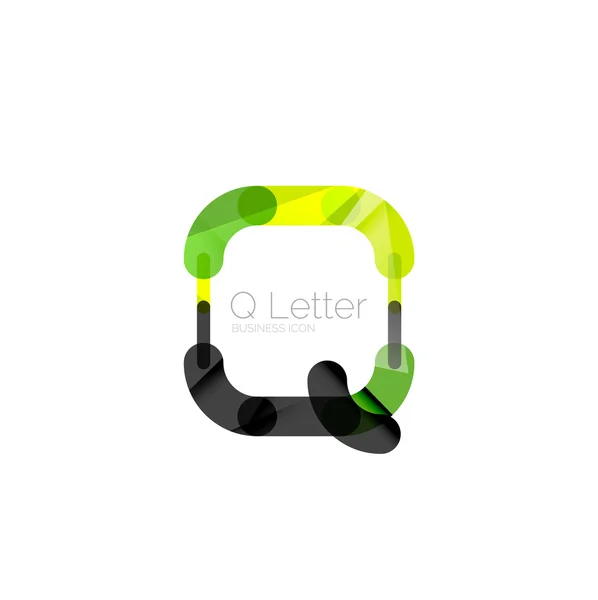 Design minimale del carattere Q o del logo della lettera — Vettoriale Stock