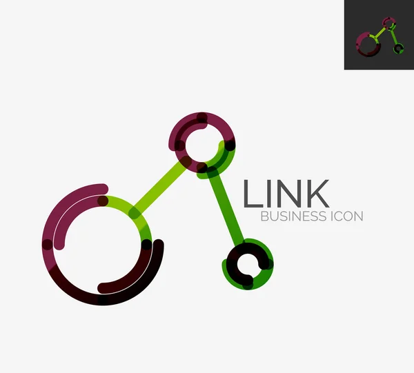 Minimalna linia logo projekt, ikona połączenia — Wektor stockowy