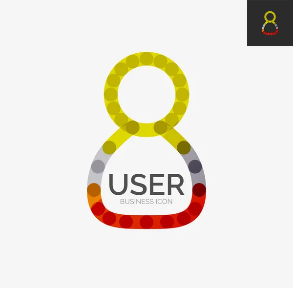 Logo di progettazione linea minima, icona utente — Vettoriale Stock