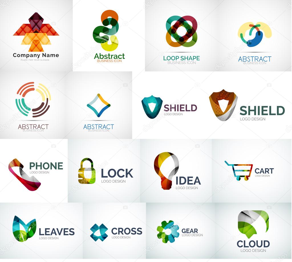Abstract company logo vector collection - large set of business corporate logotypes