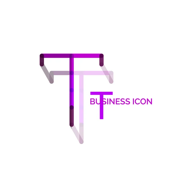 Design minimale del carattere T o del logo della lettera — Vettoriale Stock