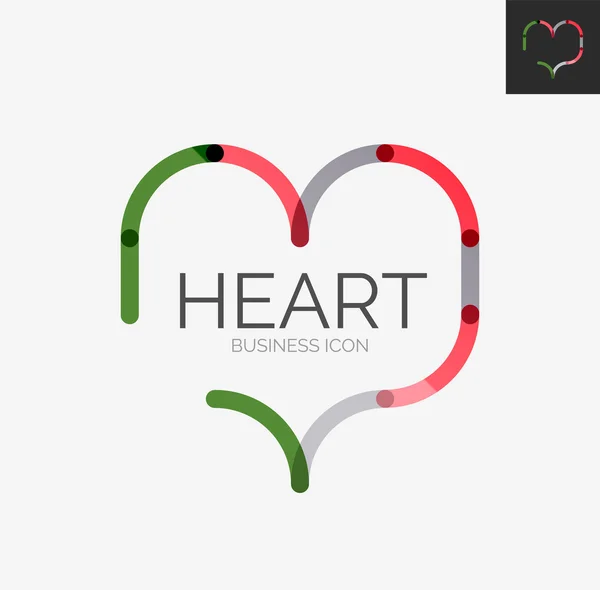 Minimal line design logo, heart icon — Stock Vector