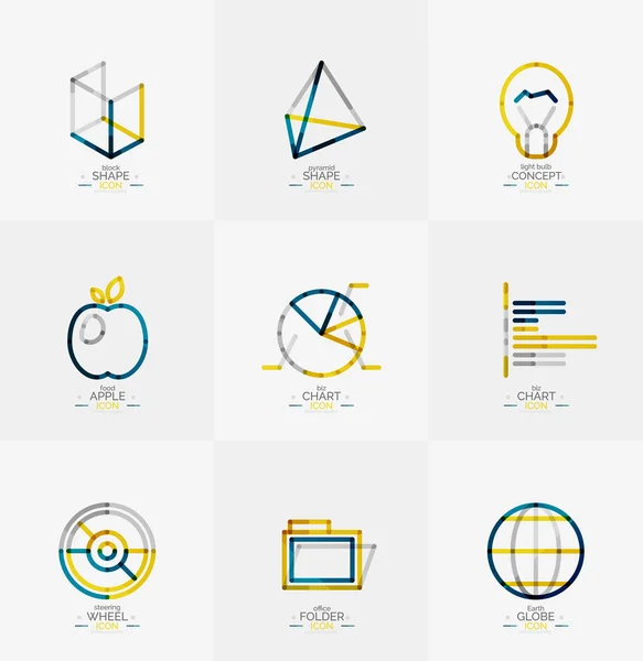 Minimal thin line design web icon set — Stock Vector