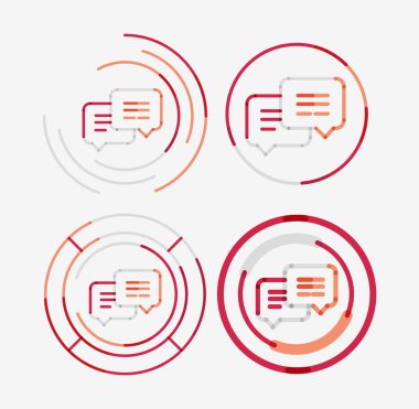 İnce çizgi zarif tasarım logo koymak, iletileri kavramı