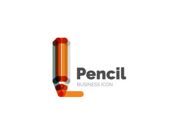 Ligne design minimal crayon logo — Image vectorielle