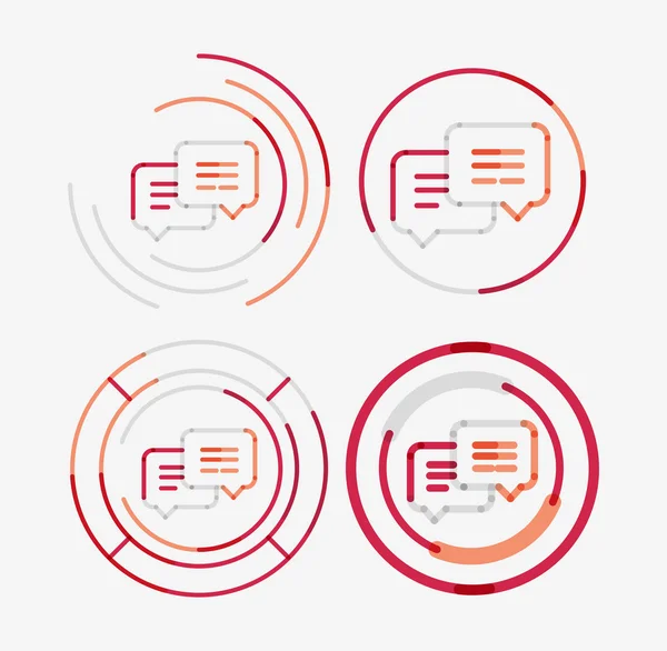 Тонкая линия аккуратный логотип набор, концепция сообщений — стоковый вектор