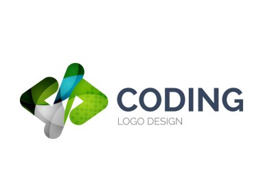 renk parçalarını yapılan kod simgesi logo tasarımı