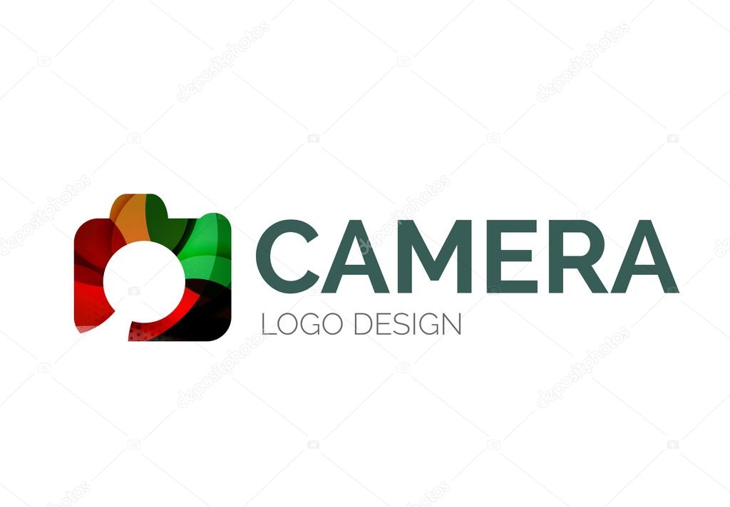 Camera logo design made of color pieces