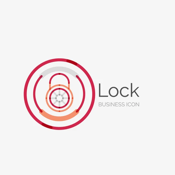 Línea delgada logotipo de diseño limpio, concepto de bloqueo — Vector de stock