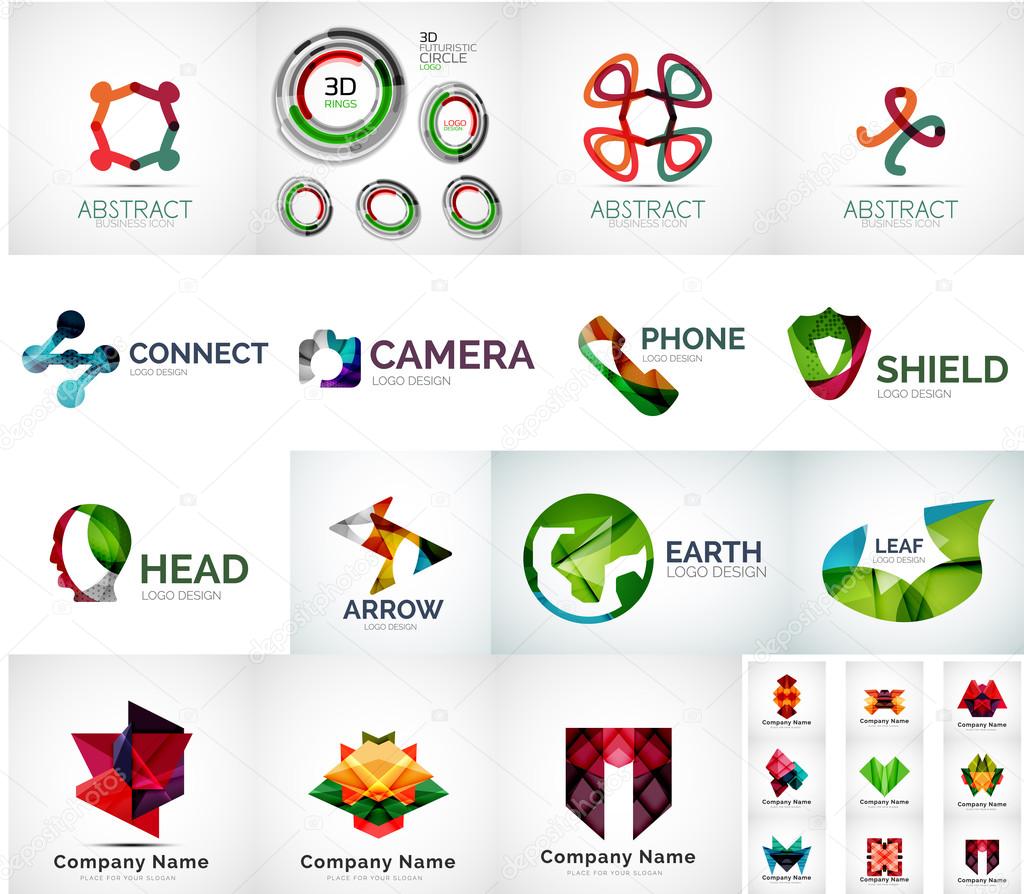 Abstract company logo vector collection - large set of business corporate logotypes