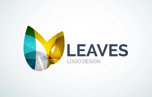 Eco deja el diseño del logotipo hecho de piezas de color — Vector de stock