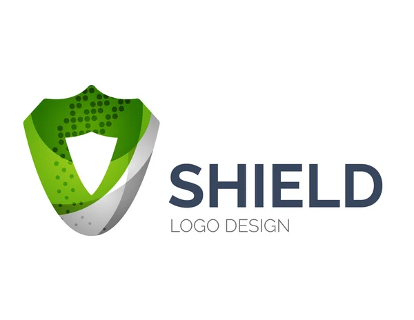 Secure shield logo design made of color pieces — Stock Vector