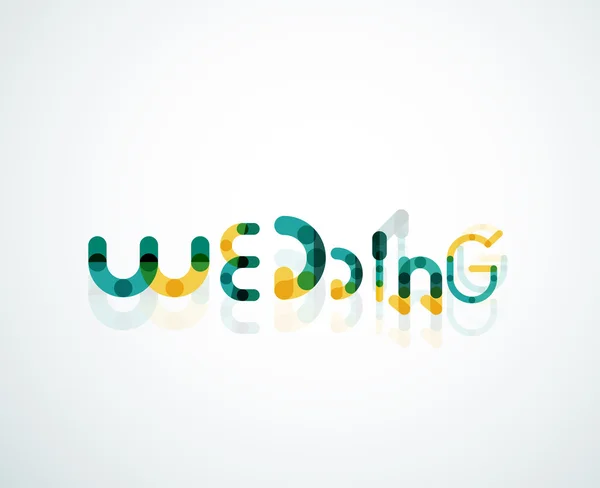 Wedding word font concept design — Stock Vector