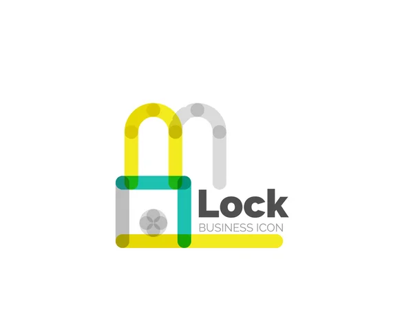 Línea de diseño minimalista logotipo de bloqueo — Vector de stock