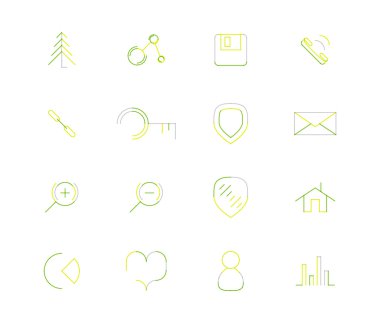 İnce çizgi web simgeler kümesi