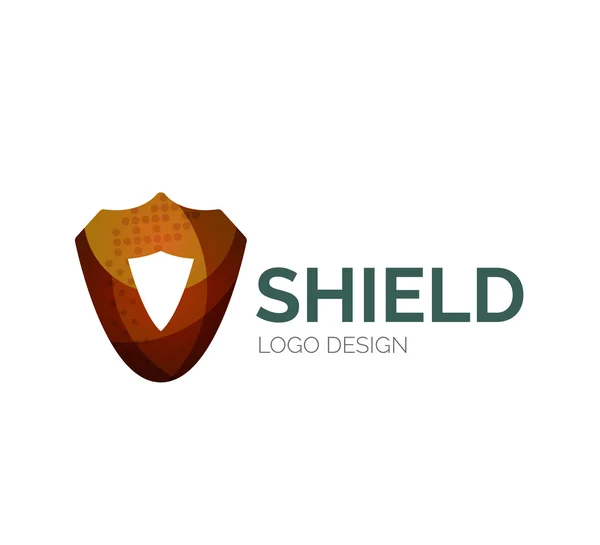 Sicheres Schild-Logo-Design aus Farbteilen — Stockvektor