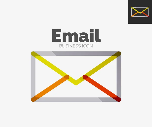Minimalna linia logo projekt, e-mail ikona — Wektor stockowy