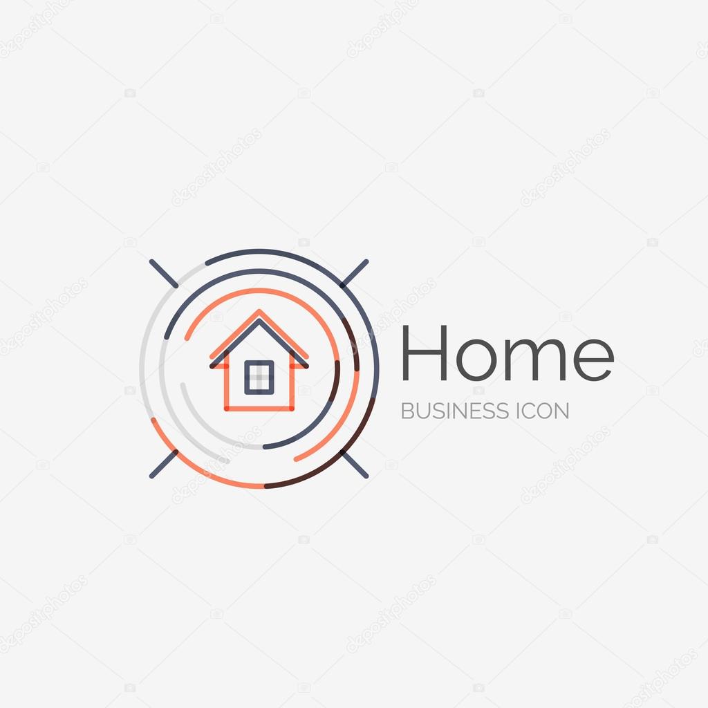 Thin line neat design logo, clean modern concept, home, house idea