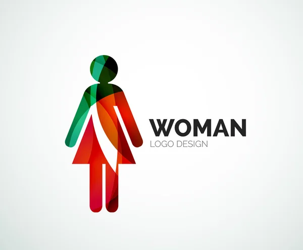 Couleur abstraite logo femme icône — Image vectorielle