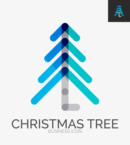 Minimal line design logo, Christmas tree icon — Stock Vector