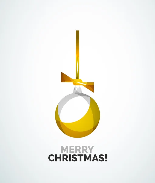 Feliz tarjeta de Navidad - bola abstracta, chuchería — Vector de stock