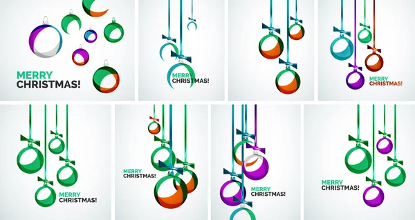 Joyeux Noël cartes modernes - boules abstraites — Image vectorielle
