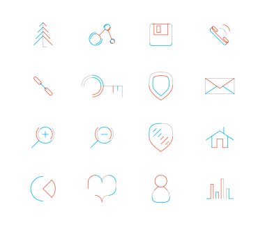 İnce çizgi web simgeler kümesi