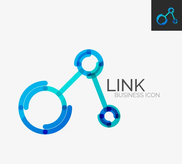 Minimal line design logo, connection icon — Stock Vector