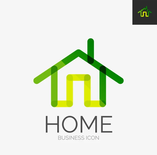 Ελάχιστη γραμμή λογότυπο σχεδιασμό, σπίτι εικονίδιο — Διανυσματικό Αρχείο