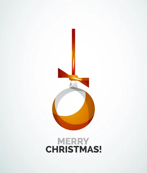 Feliz tarjeta de Navidad - bola abstracta, chuchería — Vector de stock