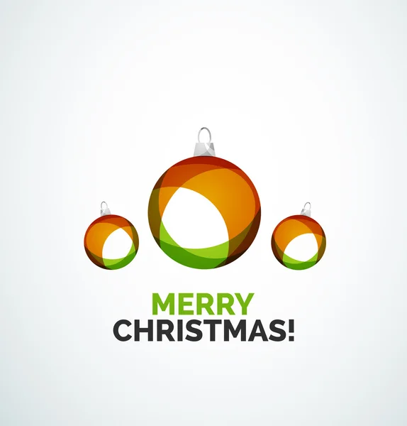 Feliz tarjeta de Navidad - bola abstracta, chuchería — Vector de stock