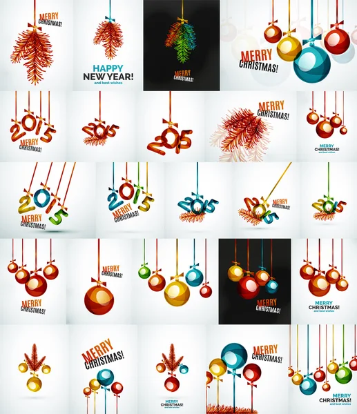 Conjunto de adornos de Navidad, Conceptos de Año Nuevo — Archivo Imágenes Vectoriales
