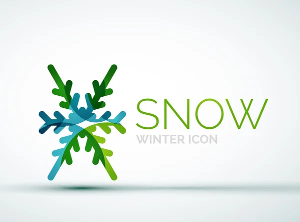 Kerstmis sneeuwvlok bedrijf logo ontwerp — Stockvector