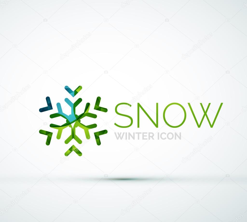 Modern Creative Christmas snowflake company logo design, frost icon