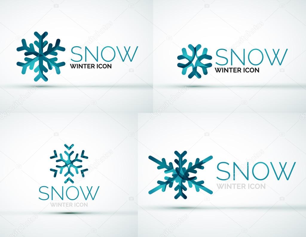 Modern Creative Christmas snowflake company logo design, frost icon