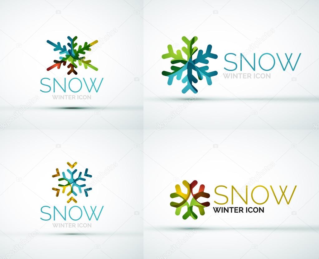 Modern Creative Christmas snowflake company logo design, frost icon
