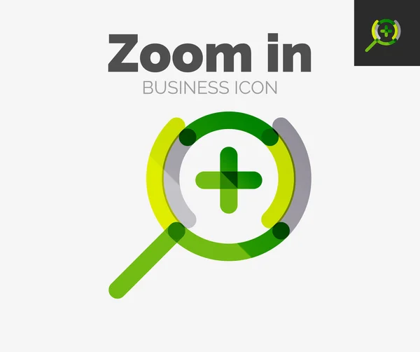 Logo de diseño de línea mínima, icono de zoom — Vector de stock