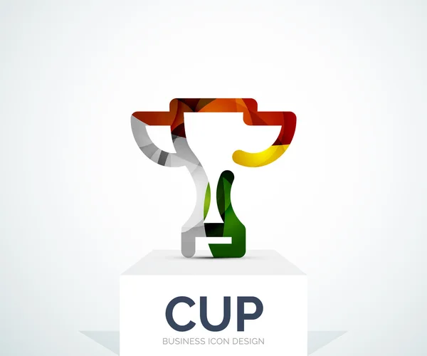 Abstract colorful logo design, cup — Stock Vector